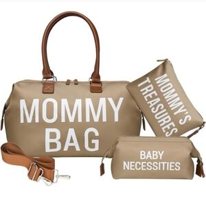 Mommy Bag Set with Brown Accents